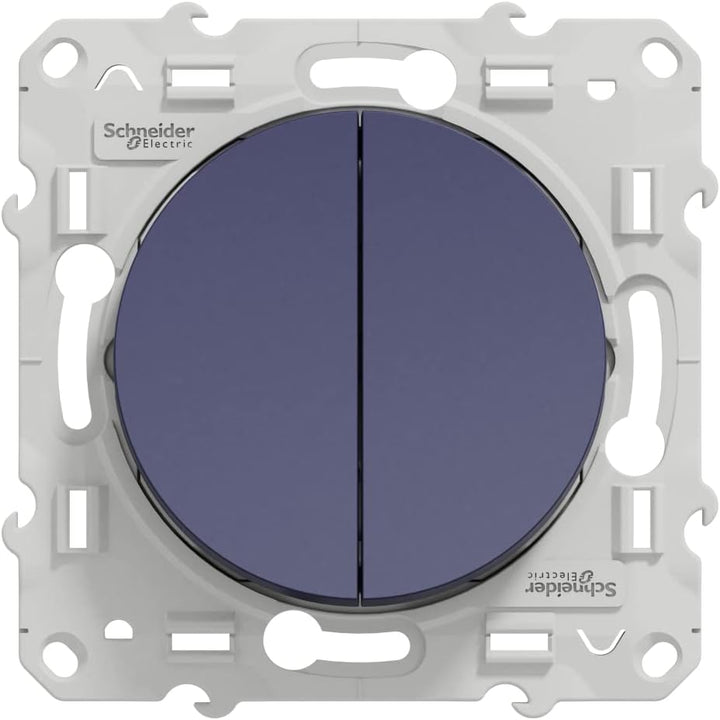 Schneider Electric S550216 Odace Doppeltaster Cobalt, Schraubverschluss, Schnellkupplung