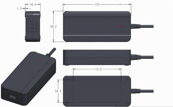 Enerpower Li-Ion Ladegerät 42V für Raleigh Leeds Dover Stoker Impulse System mit Akku 36V-37V XLR-4