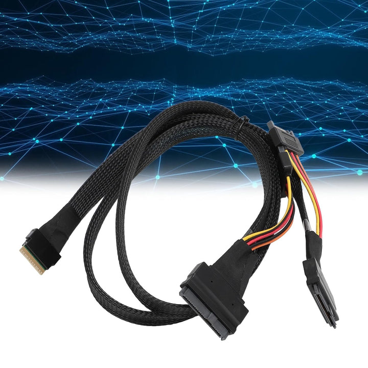 SFF 8654 auf 2xSFF 8639 NVME U.2 Kabeladapter, 24 Gbit/s, 80 cm Adapterkabel für SAS Karten und Main