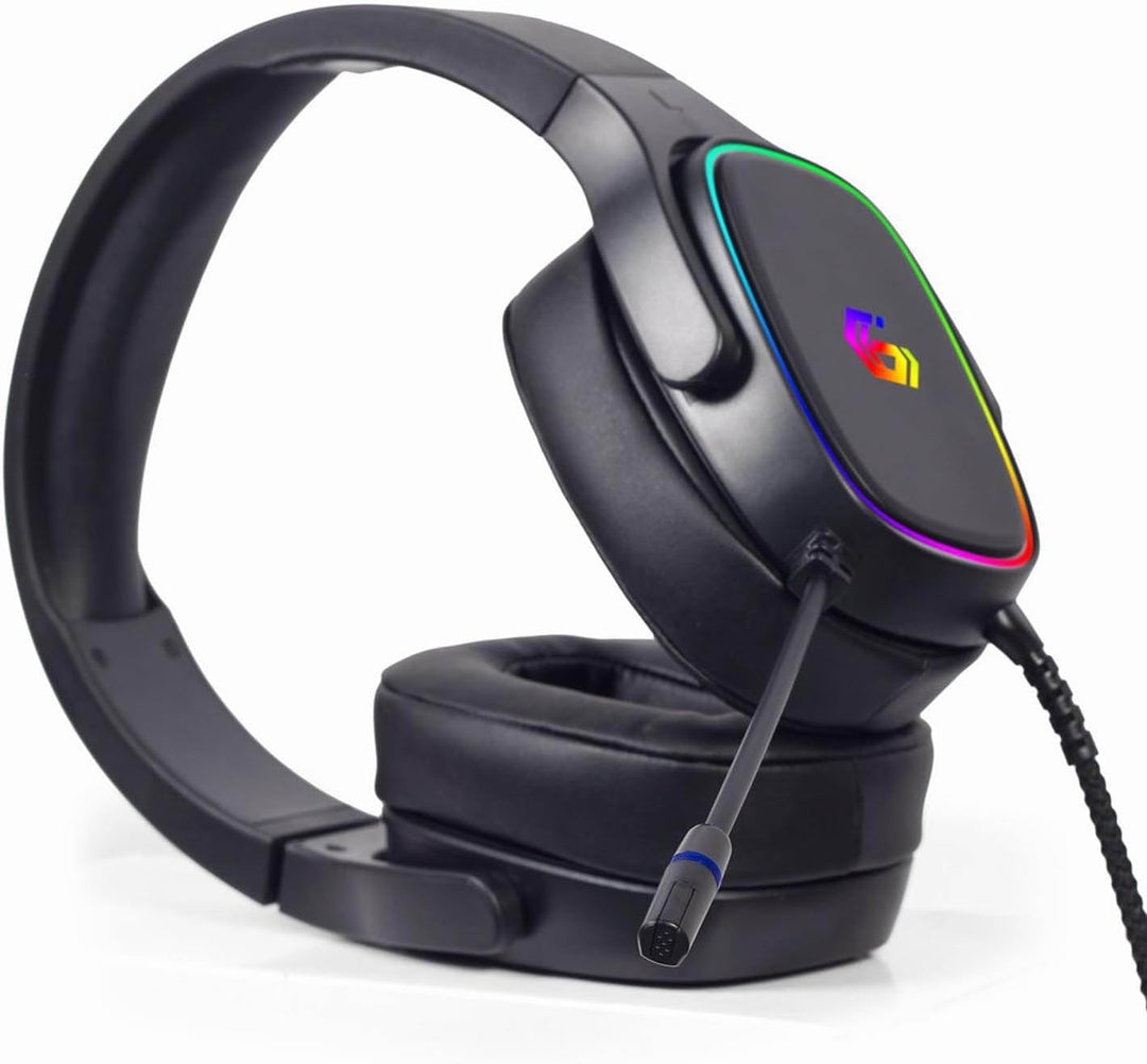 Gembird GMB Gaming USB 7.1 Surround Sound Headset mit RGB-Beleuchtung - Flexibles Mikrofon, Rauschun