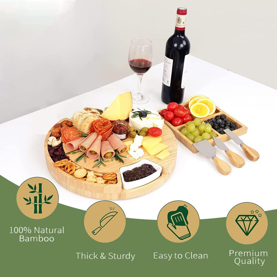 Louis Donné Käsebrett mit Käsewerkzeugen, Käseplatte Charcuterie-Brett-Platten-Set Serviertablett fü
