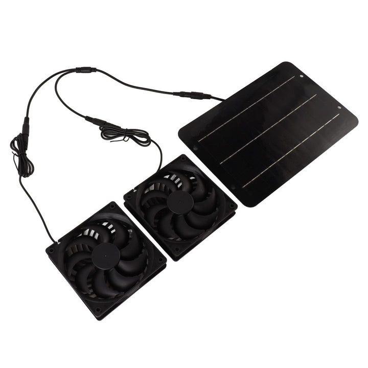 Solarbetriebenes Lüfter-Set, 10 W, 12 V, Solar-Lüfter, Solar-Doppellüfter, 10 W, ohne Speicherfunkti