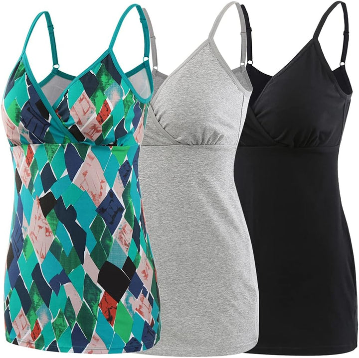COLOMI Still-Tanktops für Mutterschaft Unterhemden für Schwangere BH zum Stillen Basic Camisole M Bl