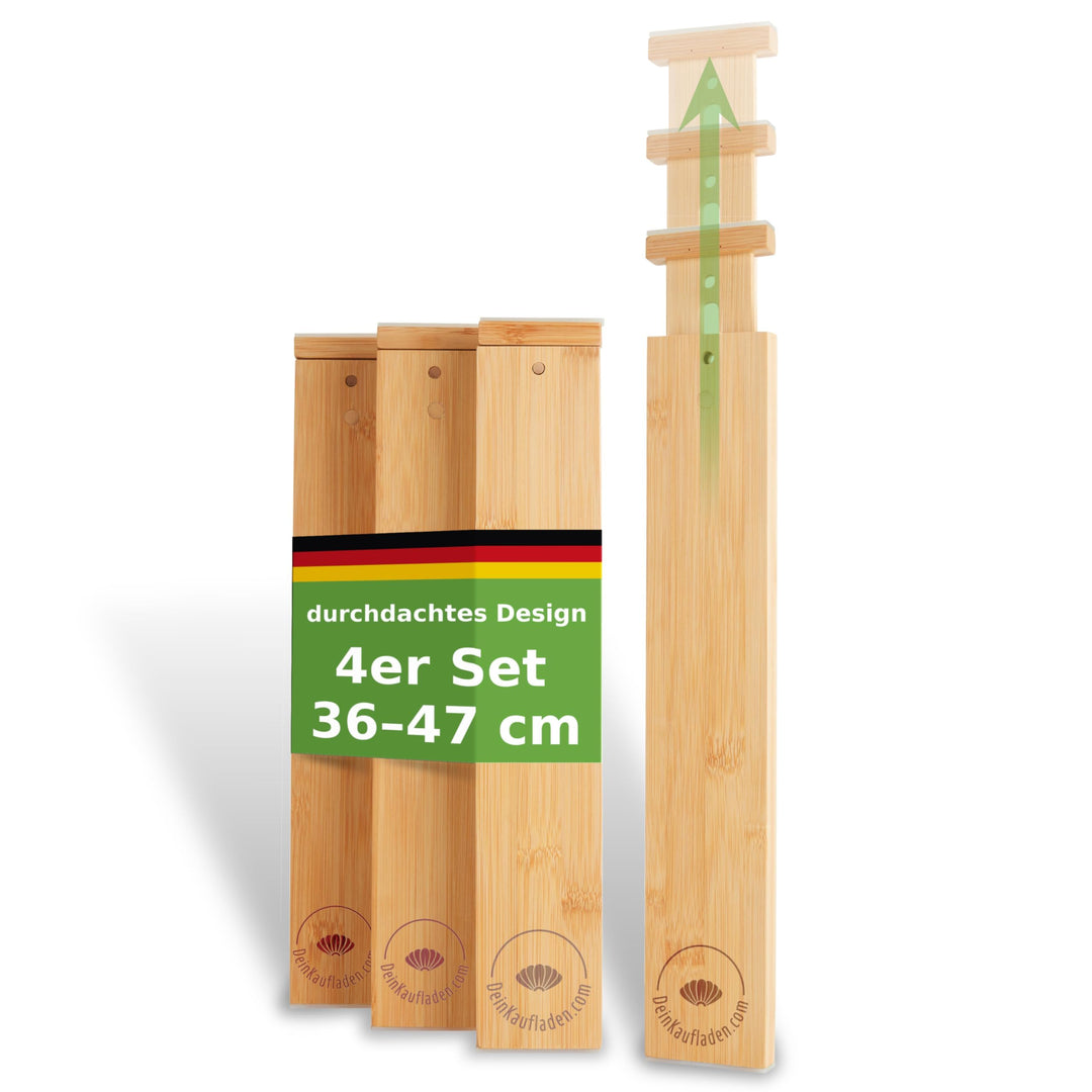 Schubladentrenner verstellbar aus Bambus – Schubladen Organizer Holz & Schubladenteiler für optimale