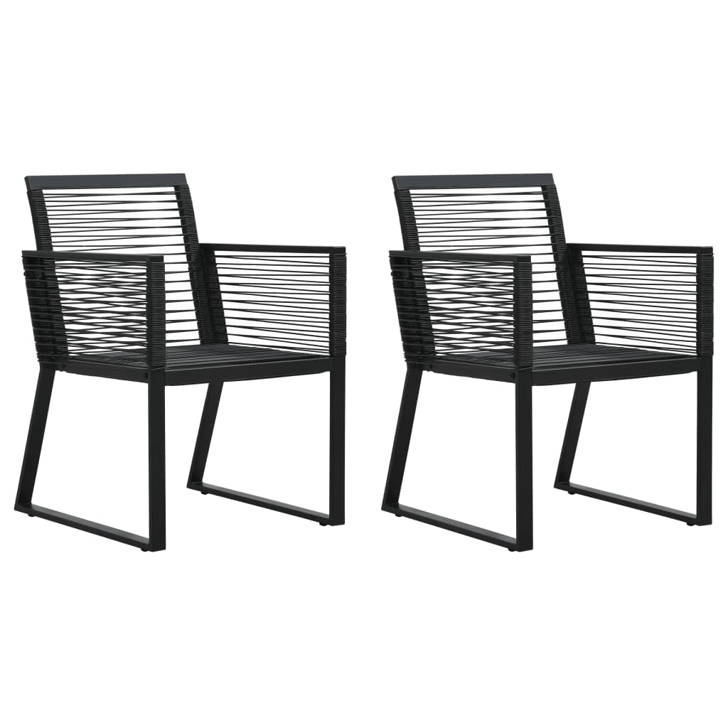 WIFESE Gartenstühle 2 STK. Schwarz BalkonmöBel GartenmöBel Set Gartenstuhl StapelstüHle Rattan Garte