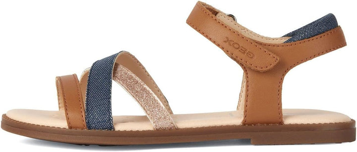 Geox Mädchen J Karly Girl Sandal 24 EU Cognac Avio, 24 EU Cognac Avio
