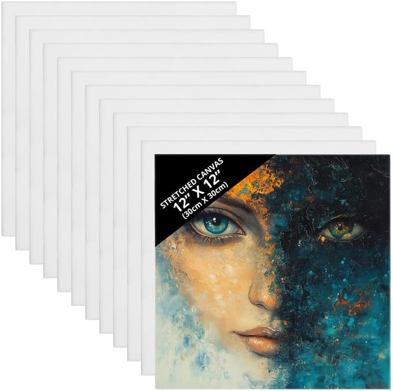 Belle Vous 7 Stk Blanko Leinwände – 30 x 30 cm – Bespannter Rahmen, Keilrahmen Leinwand Set für Küns