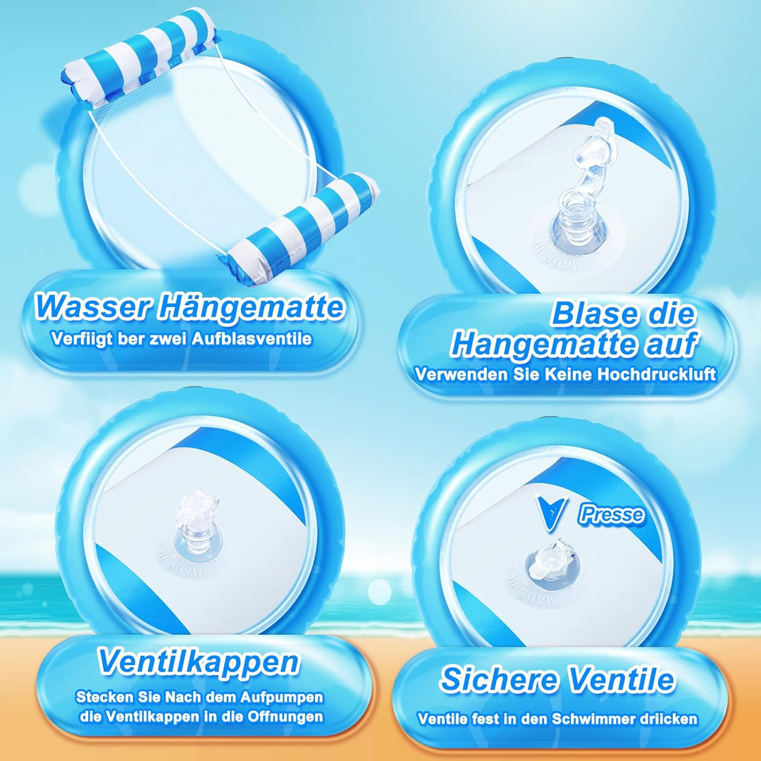 Dusor Luftmatratze Pool Zubehör 2Stück, XL Luftmatratze Wasser Hängematte, Aufblasbare Pool Spielzeu
