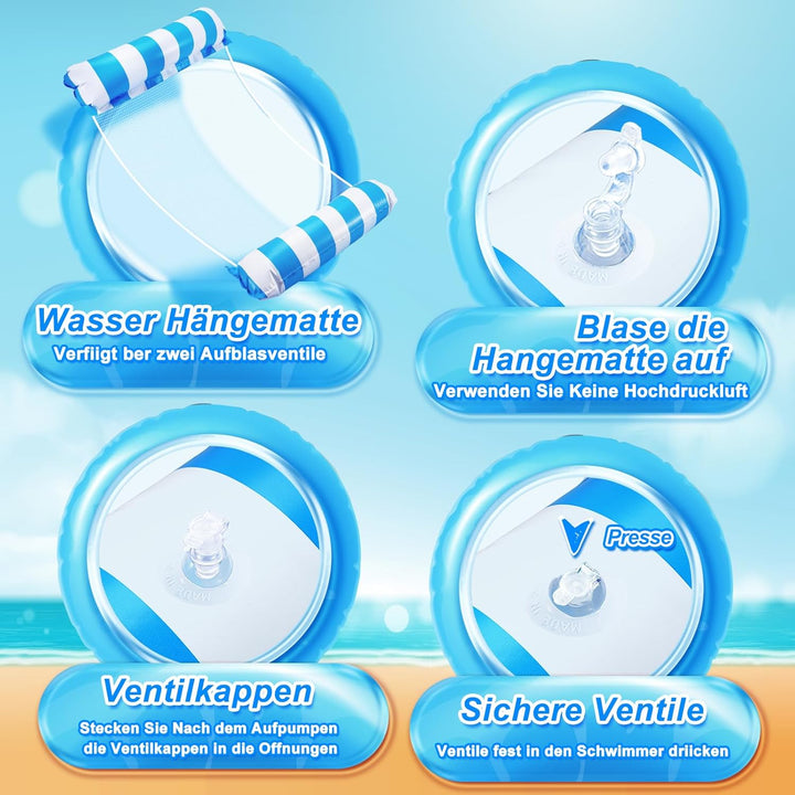 Dusor Luftmatratze Pool Zubehör 2Stück, XL Luftmatratze Wasser Hängematte, Aufblasbare Pool Spielzeu