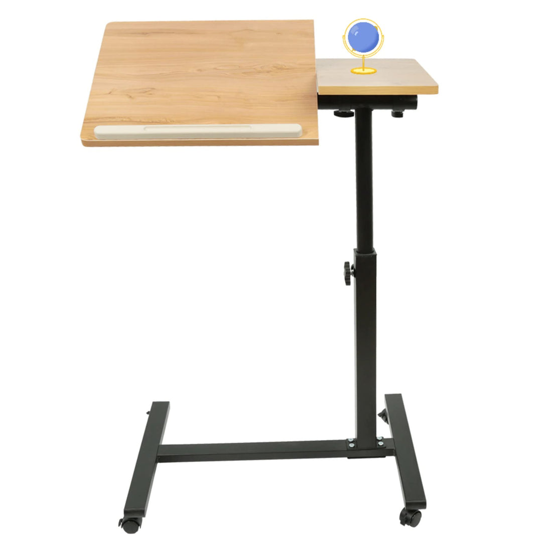 Klappbarer Bürotisch mit Rollen, abschliessbar, Metallrahmen, tragbar zum Lernen, 60 x 34,5 x 58/90