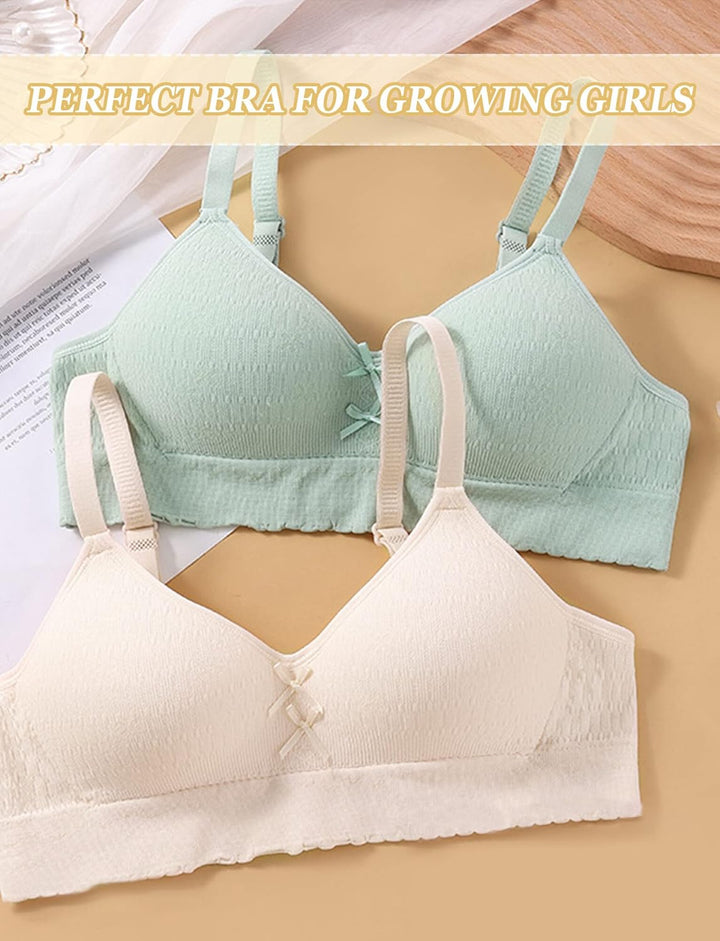 Adigau Mädchen BH 3er-Pack Ohne Bügel Trainings Bra Trägertop Teenager Bra Sport-BH mit Verstellbare