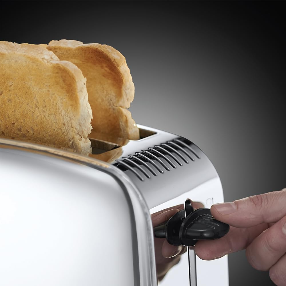Russell Hobbs Toaster [für 2 Scheiben] Victory Edelstahl (extra breite Toastschlitze, inkl. Brötchen