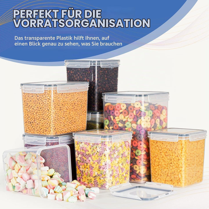 6,5L Vorratsdosen Mit Deckel Luftdicht, 2er Extra Gross Vorratsdosen Set, BPA Frei, Müsli Schüttdose