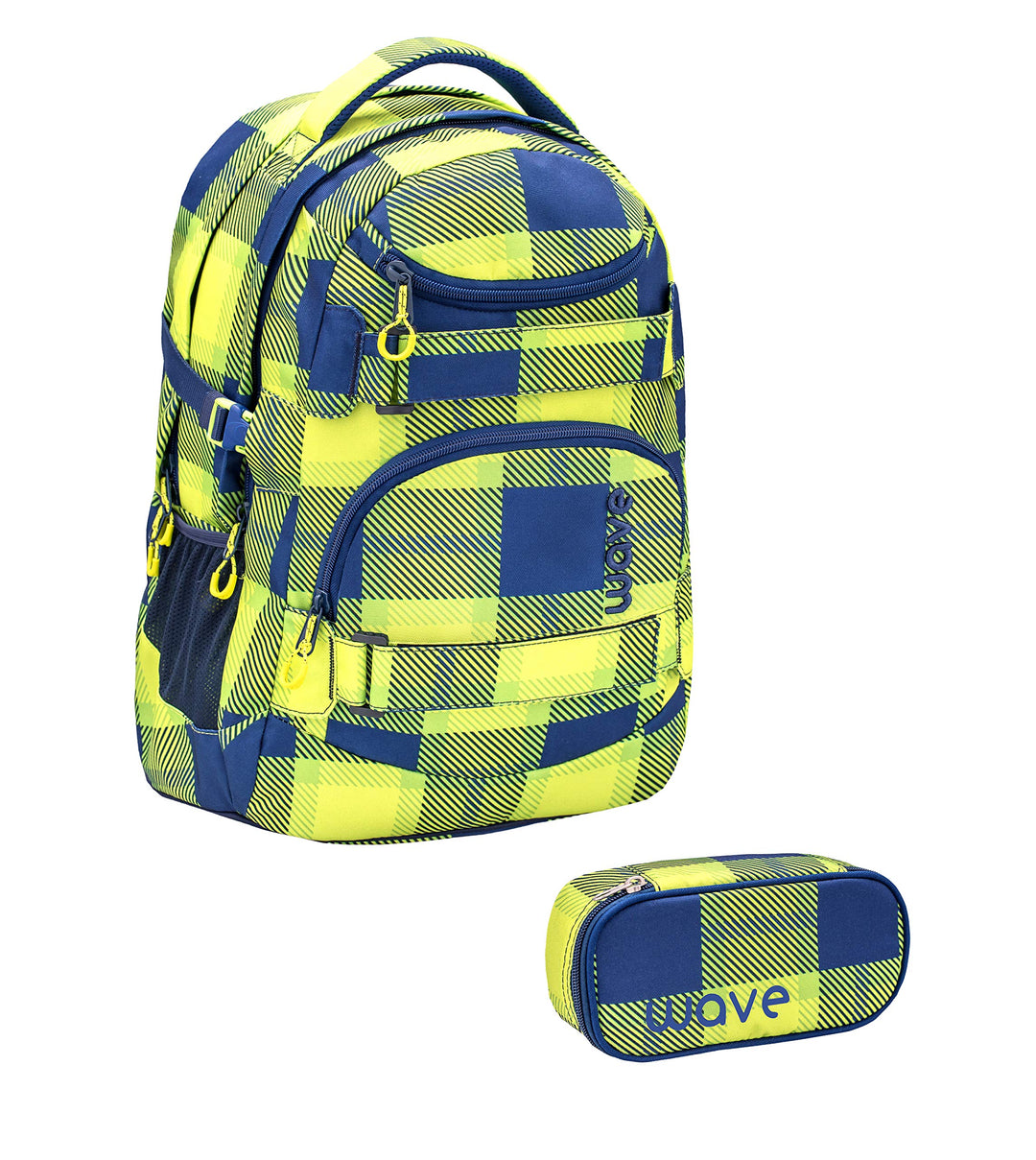 Wave Infinity Grün Schulrucksack Set 2 - teilig mit Laptopfach Tabletfach / 43 x 31 x 22 cm / 30 Lit