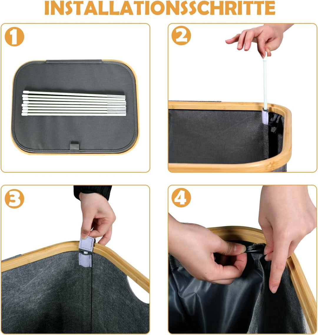 CALIYO WäSchekorb Mit Deckel 100 Liter, Wäschesammler Schmal mit Henkel und Abnehmbarem Beutel, Wäsc