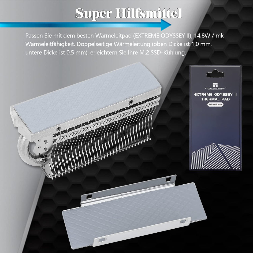 Thermalright HR-09 2280 SSD Kühlkörper, doppelseitiger Kühlkörper, mit thermischem Silikon Pad für M
