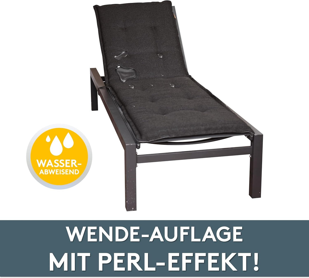 LILENO HOME Sonnenliege Auflage als [1er Set - Rollliege] in Anthrazit - Gartenliegen Auflage perfek