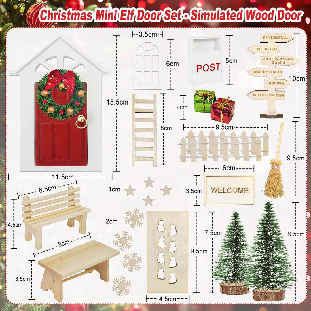 ROLLWAY 80 Stück Miniatur Wichtel Zubehör Baustelle Set, Weihnachten Wichteltür Zubehör Komplettset