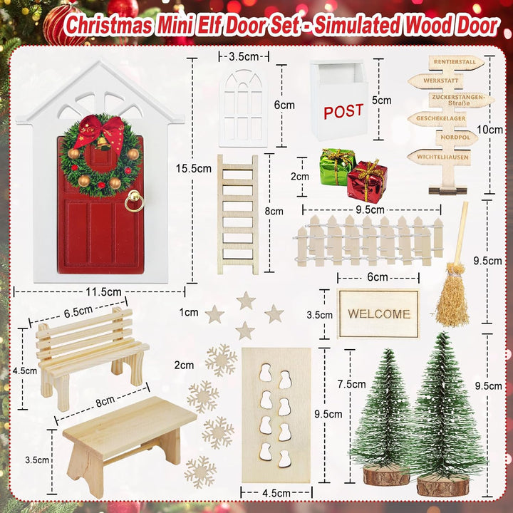 ROLLWAY 80 Stück Miniatur Wichtel Zubehör Baustelle Set, Weihnachten Wichteltür Zubehör Komplettset