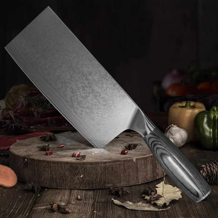 Home Safety Damast Kochmesser Japanisches Messer - Profi Gemüsemesser aus echtem Damaststahl für Küc