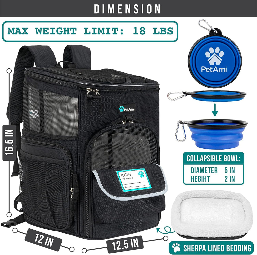 PetAmi Hunderucksack, von Fluggesellschaften zugelassene Rucksäcke für kleine & grosse Katzen, Haust