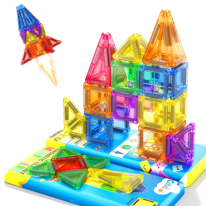Magnetische Bausteine für Kleinkinder, Magnetblöcke, STEM-Bauspielzeug für Kinder von 3 bis 8 Jahren