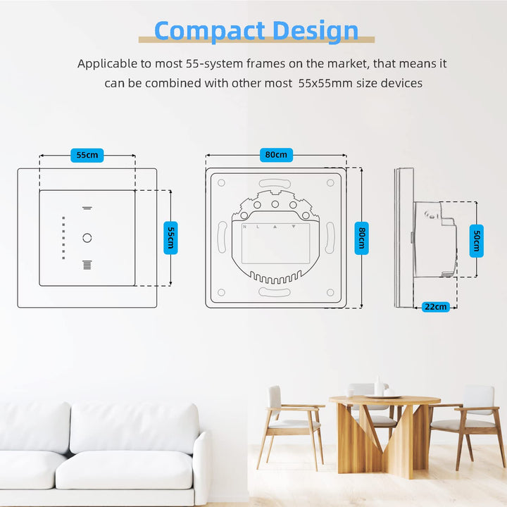 CURRYSMARTER WLAN Rollladenschalter, [6 Gen] Jalousien Schalter mit steuerbarer LED, Smart Rolladen