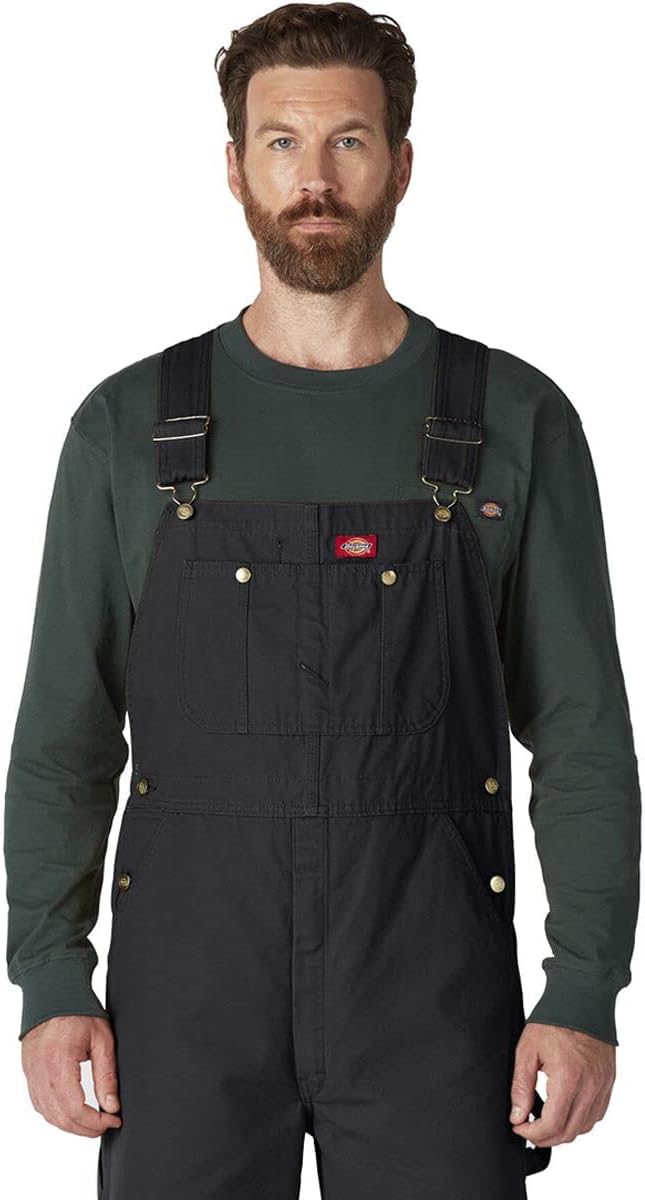 Dickies Herren Lätzchen Overall 40W / 30L Schwarz Abgespült, 40W / 30L Schwarz Abgespült
