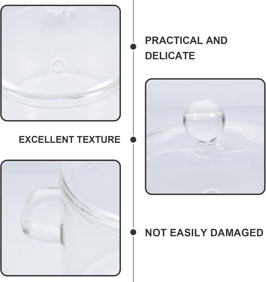 Vaguelly 2 Stück Glas-Kochtopf Mit Deckel 1350 Ml Suppentopf Kochtopf Klarer Simmertopf Suppentopf B
