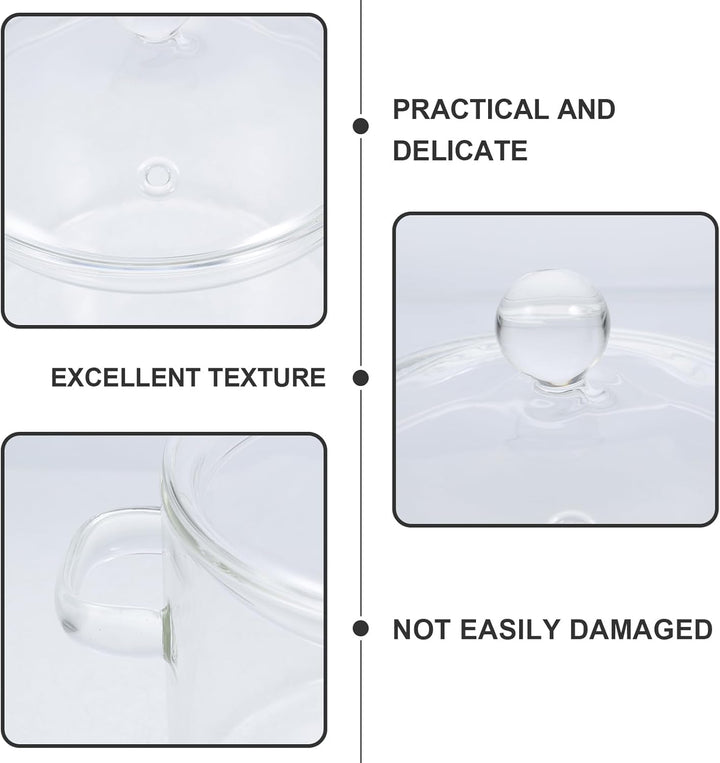 Vaguelly 2 Stück Glas-Kochtopf Mit Deckel 1350 Ml Suppentopf Kochtopf Klarer Simmertopf Suppentopf B
