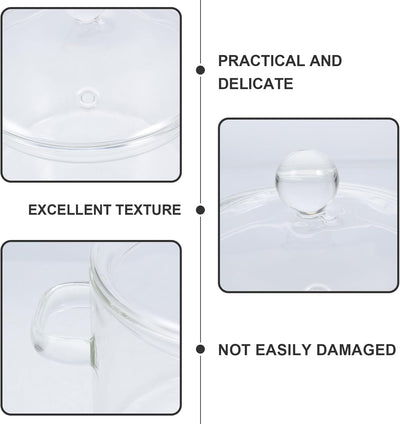 Vaguelly 2 Stück Glas-Kochtopf Mit Deckel 1350 Ml Suppentopf Kochtopf Klarer Simmertopf Suppentopf B