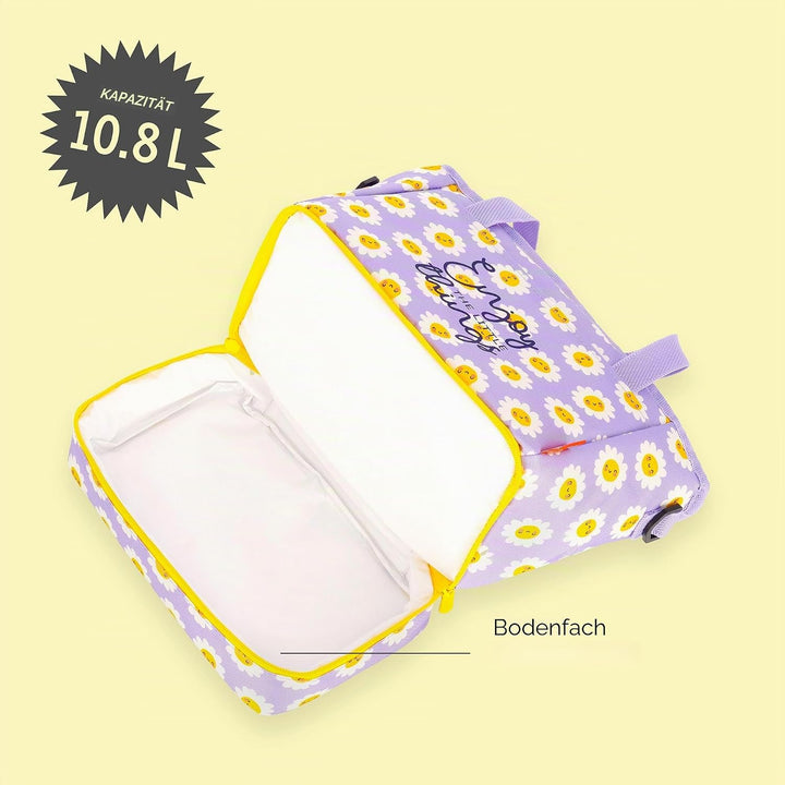 Legami - Lunchbag Daisy, Isolierte Tasche für das Mittagessen, Geräumige Lunchbox 10,8 Liter, Verste