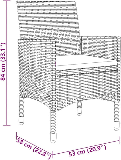 Tidyard Gartenmöbel 3-TLG.Garten Essgruppe Terrassengarnitur Balkonmöbel,Sitzgruppe Sofa Garnitur Ga