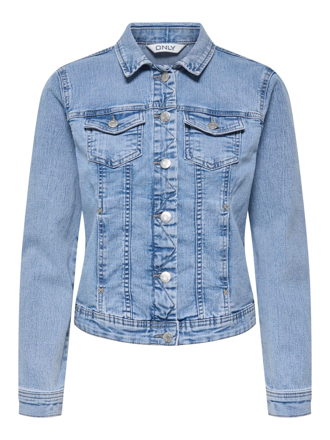 ONLY Damen Jeansjacke Tia Colored Übergangsjacke mit Knopfleiste XS Light Blue Denim, XS Light Blue