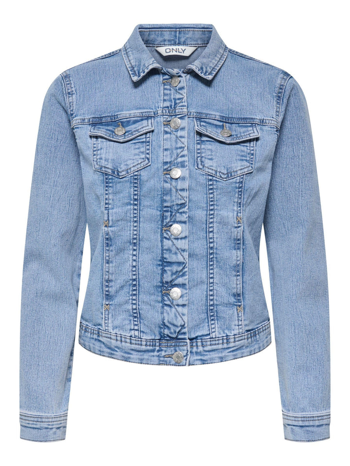 ONLY Damen Jeansjacke Tia Colored Übergangsjacke mit Knopfleiste XS Light Blue Denim, XS Light Blue