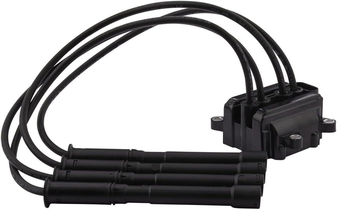 HELLA 5DA 358 000-581 Zündspule - 12V - 4-polig - Blockzündspule/inkl. Zündspulenleitung - geschraub