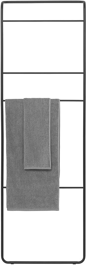 Blomus Handtuchleiter Modo, Handtuchhalter, Stahl Titanbeschichtet, Gummi, Black, 170 x 55 cm, 66262