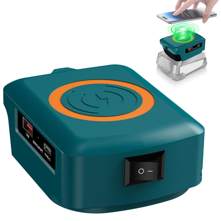 Kabelloses Tragbares Ladegerät für Bosch 18V Home and Garden Li-Ionen Akku, 15W Schnell Telefon Lade