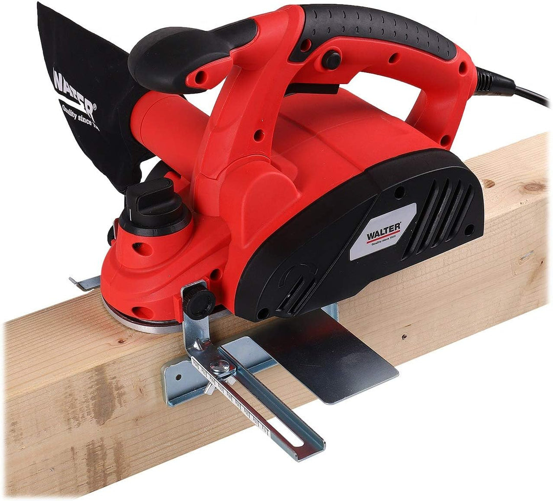 WALTER Elektrohobel 800 W, Hobelbreite 82 mm, Spantiefe 2 mm, Falztiefe 8 mm, inkl. Staubsack