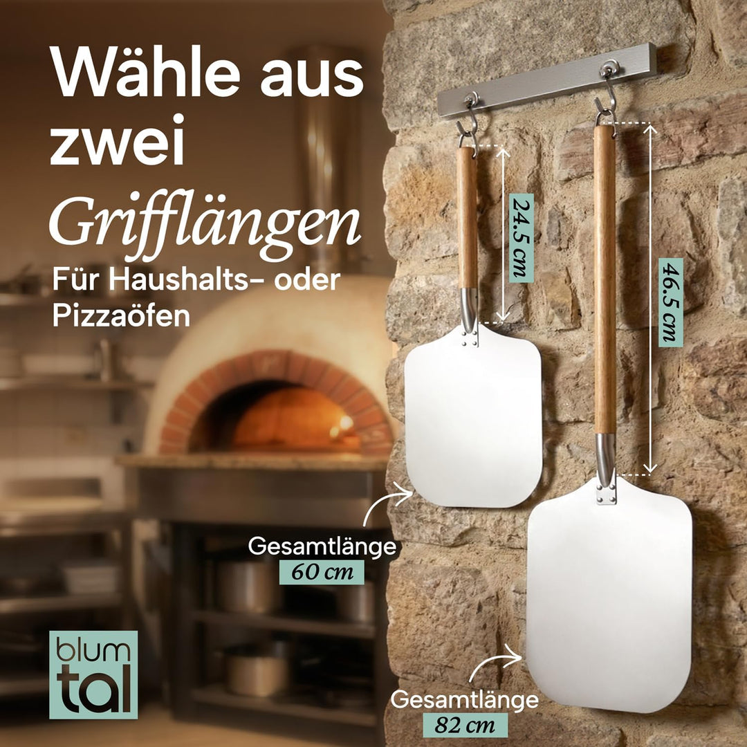 Blumtal Pizzaschieber mit grosser Fläche und abnehmbaren Griff - 30,5cm x 30,5cm Pizzaschaufel Alumi