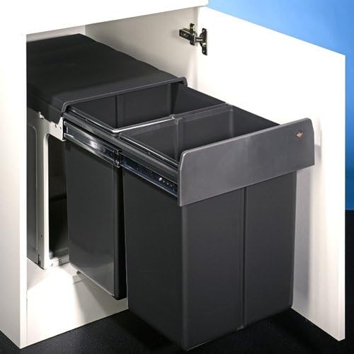 WESCO Profiline Double-Master-Maxi 40 DT Einbau-Abfallsammler, 2 x 20 L, 1 Stück, anthrazit,887911-1