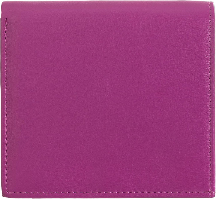 DUDU Mehrfarbiges Portemonnaie RFID in Leder mit Kartensteckfächer und Münzfach Fuchsia, Fuchsia