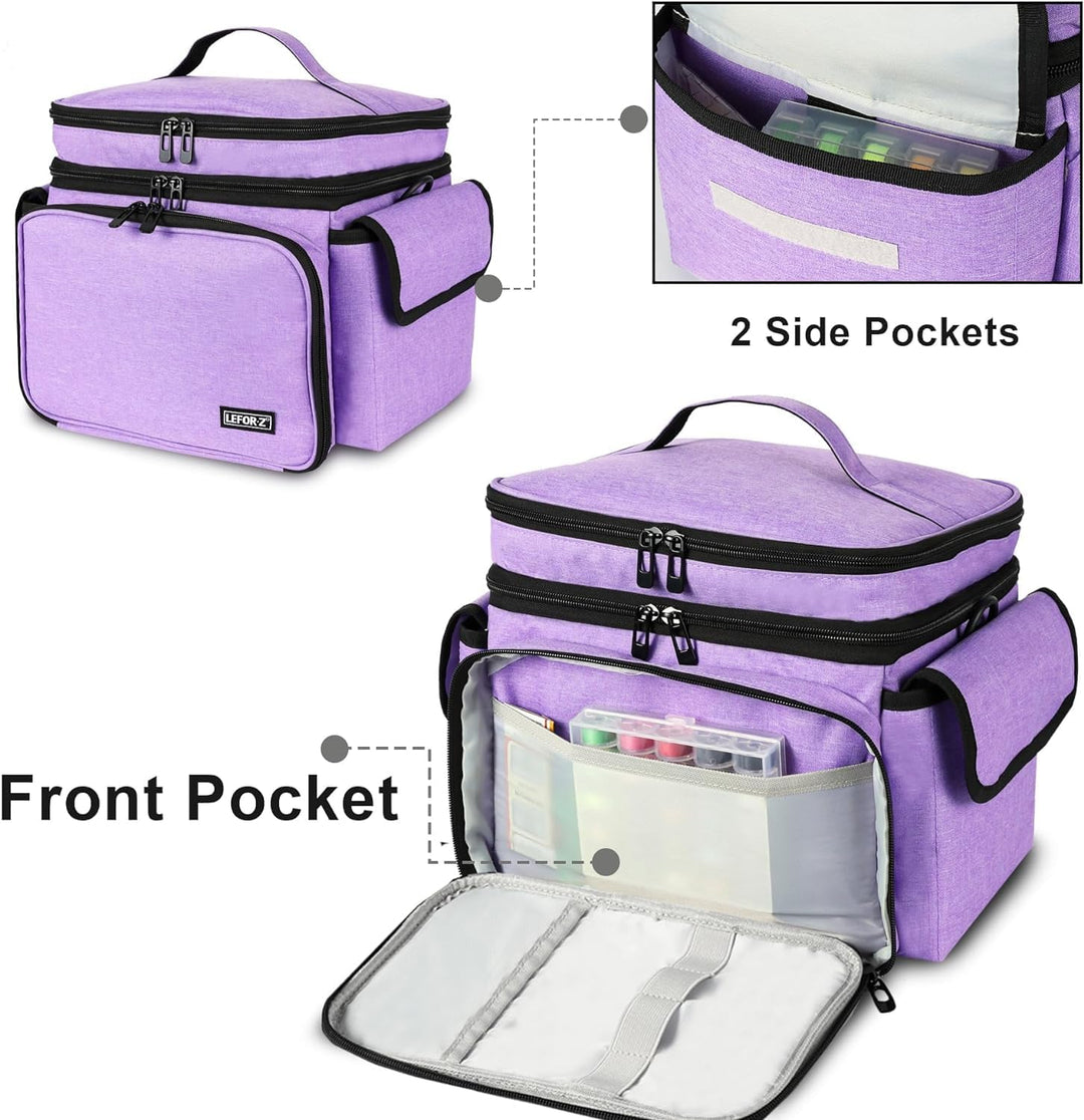 LEFOR·Z Nähzubehör Tasche,Nähset Aufbewahrungstasche Organizer,Doppelschicht Nähzeug Tragetasche für