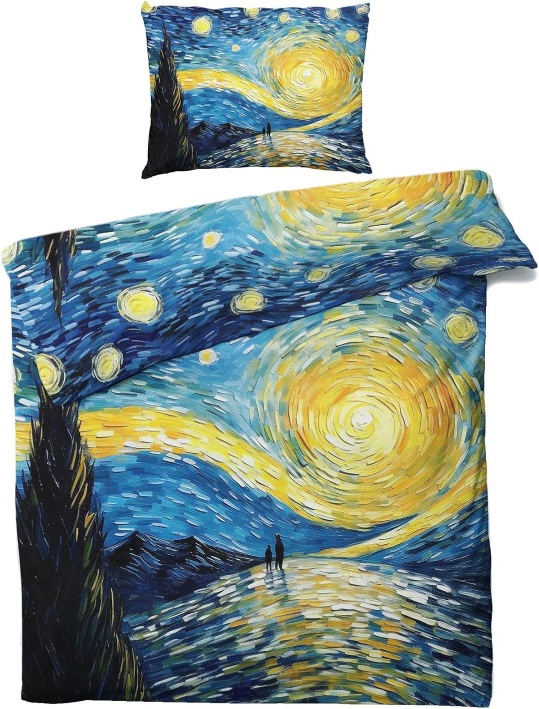 GEDAEUBA Sommer Bettwäsche 135x200 Van Gogh Sternennacht - Ölgemälde Bettbezug 135 x 200 2er Set, We