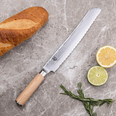 KAI DM-0705W SHUN WHITE Brotmesser 9 (23,0 cm, Silber,holzfarbe