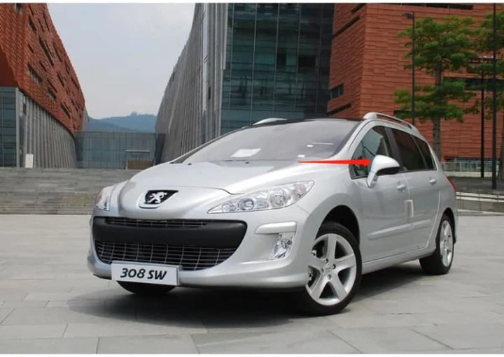 YANER Spiegelabdeckungen für Peugeot 207 308 2006-2014 Auto Modifikation Silber 2 Stück Set ABS glän