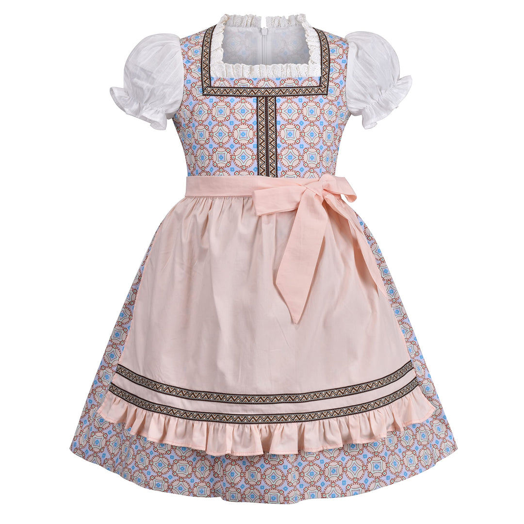 Sunny Fashion Mädchen Deutsche Dirndl Kleid Kostüme Zum Bayerisches Oktoberfest Jahrgang Rosa Gr. 11