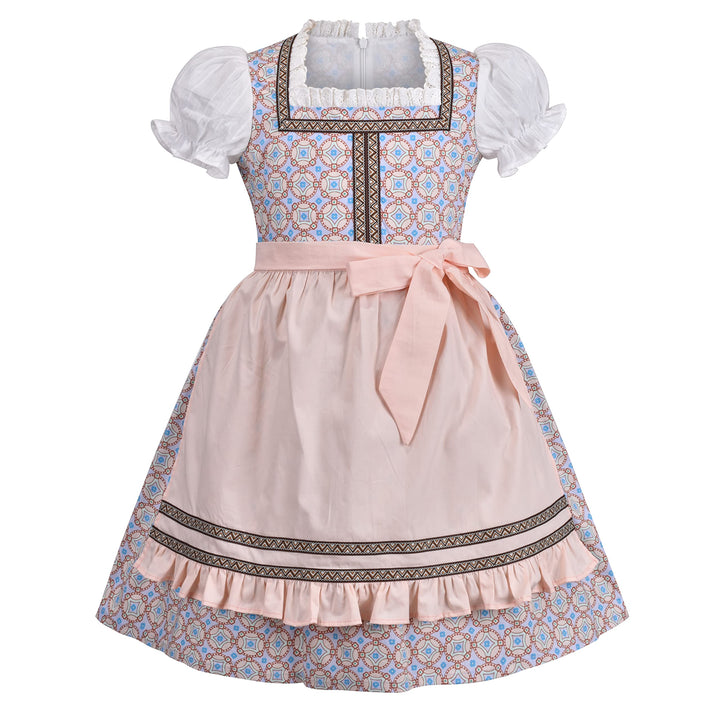 Sunny Fashion Mädchen Deutsche Dirndl Kleid Kostüme Zum Bayerisches Oktoberfest Jahrgang Rosa Gr. 11