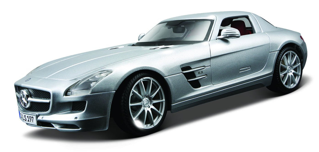 Maisto Mercedes SLS AMG, Modellauto mit Federung, Massstab 1:18, Türen und Motorhaube beweglich, Fer