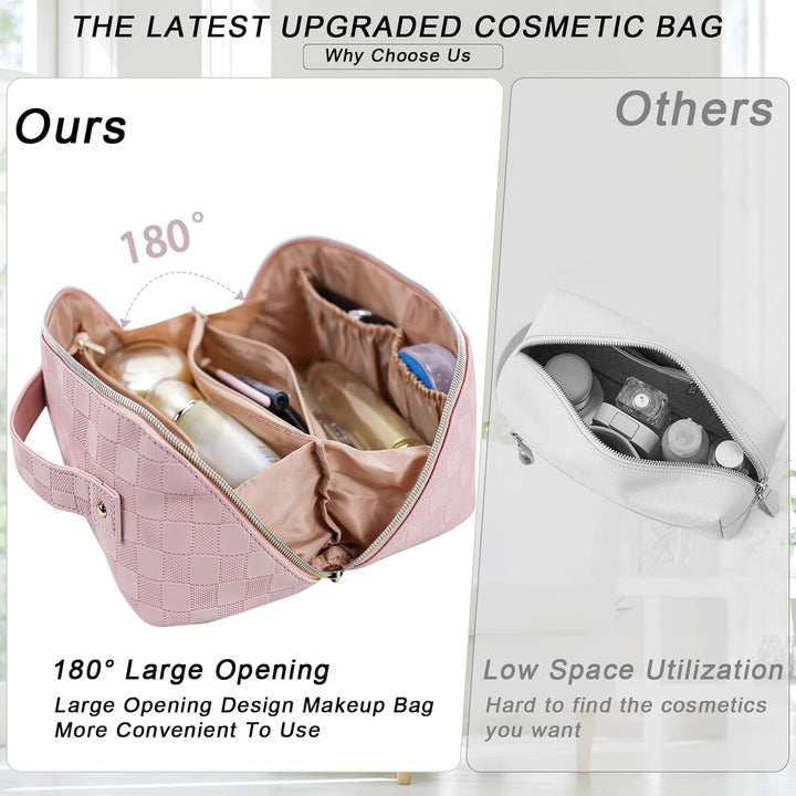 Reise Kosmetiktasche Damen mit Grossem,Tragbare Reise Make Up Tasche,Wasserdichter Schminktasche kul